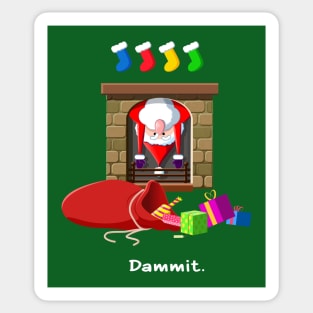 Stuck Santa Sticker